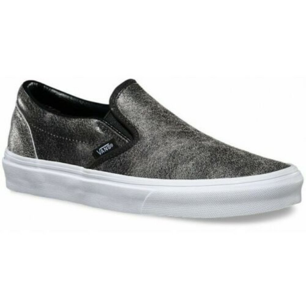 Vans Black and Gray Slip-On Sneakers